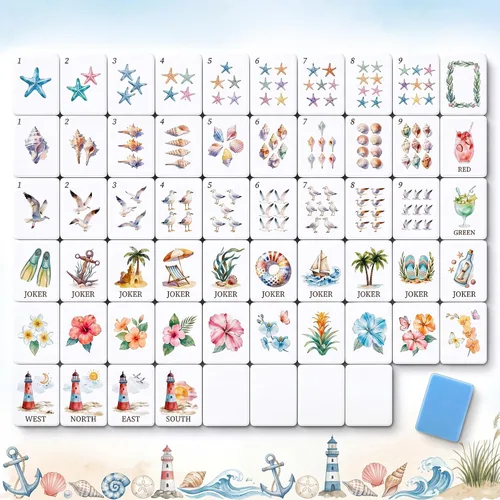 Vista 16 de Thenshop 160 piezas de azulejos Mahjong americanos de 1.2 pulgadas
