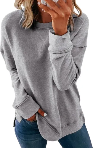 Vista 15 de Dokotoo Women's Casual Crew Neck Sweatshirt Loose Long Sleeve Pullover Tops Jade (Moonlight Jade)