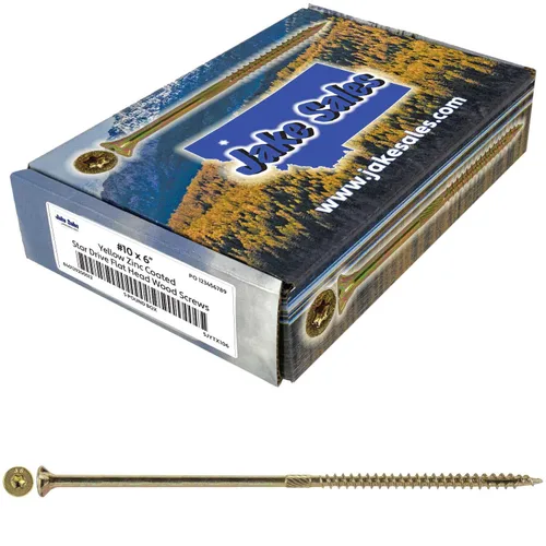 Vista 16 de 8 x 1 revestimiento exterior recubierto de bronce, tornillo de madera multiusos compatible con ACQ, cabeza plana Torx/Star Drive de 1 libra, 288