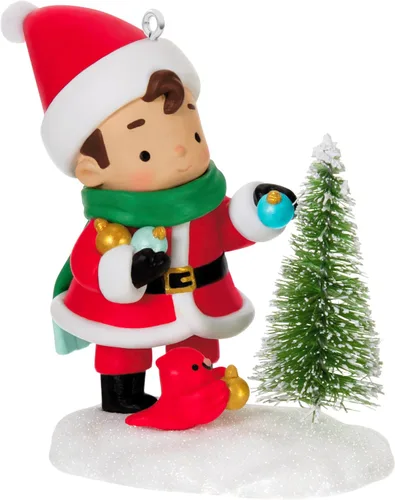 Vista 9 de Adorno navideño Hallmark Keepsake 2025, Papá Noel joven, regalos de colección de Papá Noel
