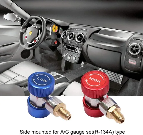 Vista 5 de Youngine Adaptador R134A ajustable, Juego de adaptadores de conector de acoplador rápido para aire acondicionado, kit de conversión de aire
