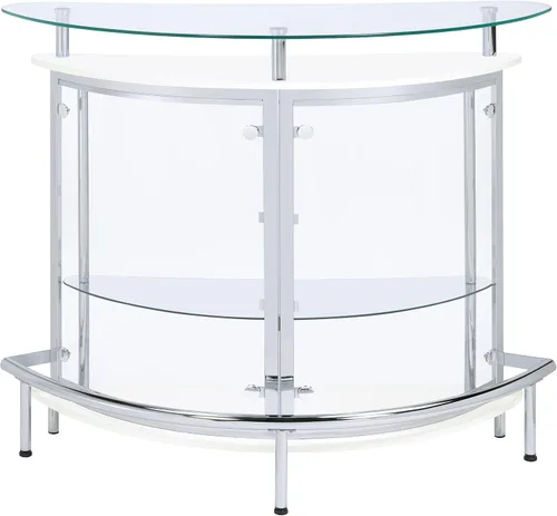 Vista 4 de Mueble para bar con frontal de acrílico, Metal, Blanco