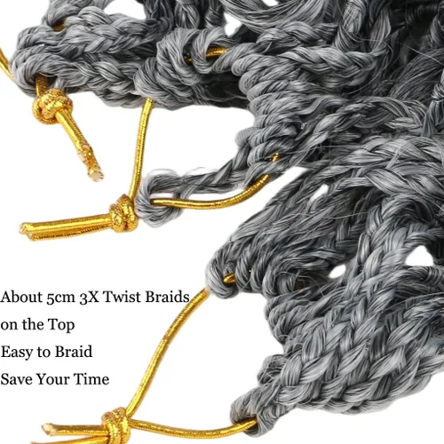 Vista 3 de 3 trenzas de ganchillo Passion Twist, cabello sintético preseparado para trenzar de 14 pulgadas, 3 paquetes de cabello trenzado pretrenzado
