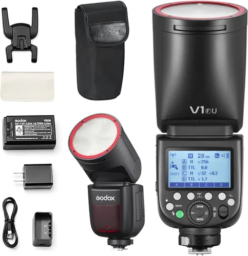 Vista 9 de Flash GODOX V1-C Versión USA para Canon, Flash Speedlight V1-CU con 2.4G Inalámbrico TTL, Batería Recargable, Sincronización de Alta Velocidad