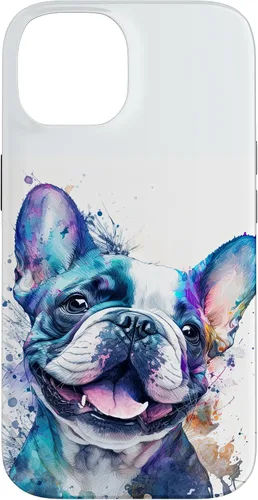 Vista 4 de Cute Frenchie Watercolor Splash Frenchie Puppy Case for iPhone 17