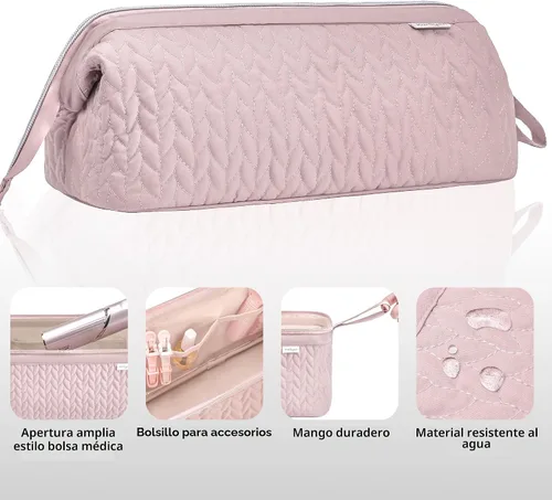 Vista 8 de Estuche KarSyon Shark Flex Style para secador de pelo Dyson Airwrap Cepillo Dyson Herramientas para el cabello Revlon Bolsa de viaje Estuche de Rosa