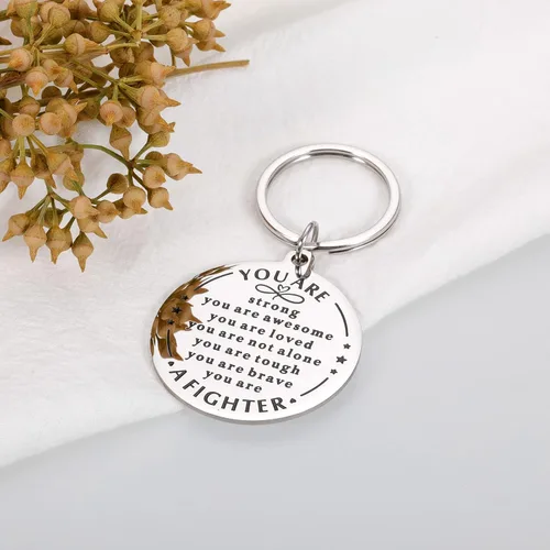 Vista 3 de Regalos para mujeres y hombres, llaveros inspiradores para él y ella, regalos después de la cirugía para hombres y mujeres, plateado