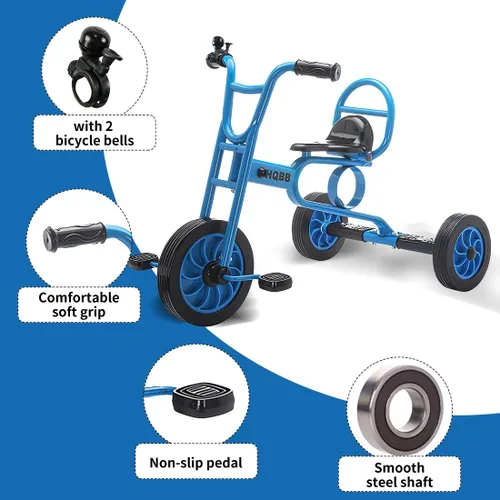 Vista 4 de Triciclo para niños a partir de 3 años, guardería preescolar, bicicleta de equilibrio para niños, triciclo para niños con campana y ruedas de goma