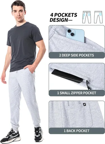 Vista 4 de Pioneer Camp Pantalones deportivos para hombre, ligeros, para entrenamiento, gimnasio, correr, con bolsillos, para atletismo, casual