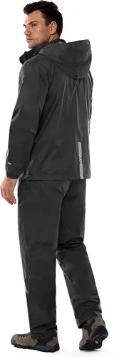 Vista 2 de 33,000ft Traje de lluvia para hombre con capucha oculta, impermeable, equipo de lluvia (chaquetas y pantalones)