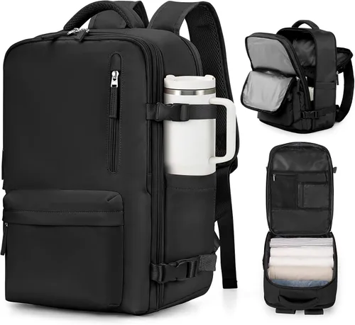 Vista 38 de VGCUB Mochila grande de viaje para trabajo, negocios, mochila para computadora portátil aprobada para vuelo, para mujeres y hombres, mochila