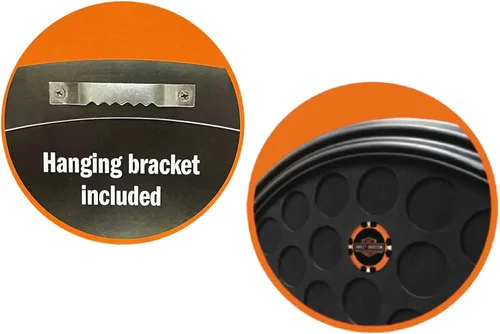 Vista 2 de Harley-Davidson Trademark Bar & Shield - Marco redondo para fichas de póquer, con capacidad para 47 fichas