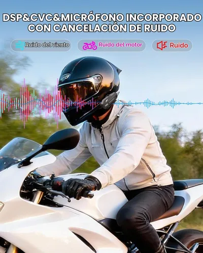 Vista 5 de N8 8 Riders - Casco de motocicleta Bluetooth con altavoces de 1.772 pulgadas, paquete de 2 Communication Headset for ATV/Snowmobile/Ski/Bike