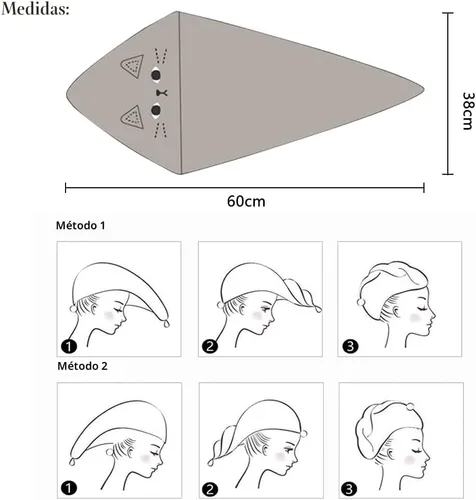 Vista 4 de Bonita toalla de pelo de microfibra con diseño de gato para niños, paquete de 3 toallas de secado rápido, turbante de pelo divertido con giro