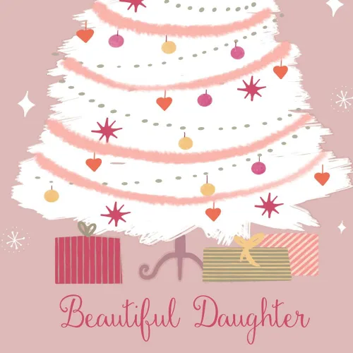 Vista 6 de Prime Greetings Tarjeta de Navidad para hija, fabricada en Estados Unidos, ecológica, tarjeta gruesa con sobre de primera calidad de 5 x 7.75