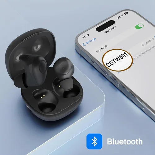 Vista 5 de Coby Auriculares inalámbricos verdaderos, estuche de carga, auriculares Bluetooth, par automático, auriculares inalámbricos portátiles, auriculares