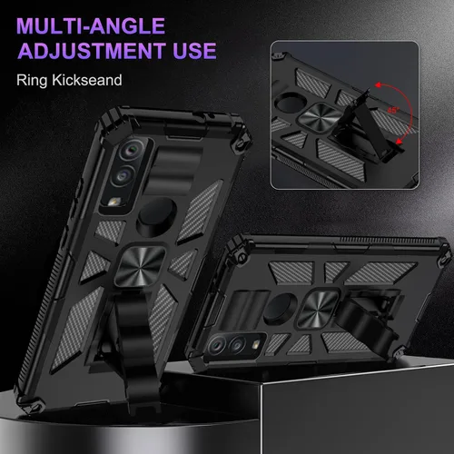 Vista 5 de Funda para AT&T Motivate Max/Cricket Ovation 3 con protector de pantalla de vidrio templado, protección de cuerpo completo [grado militar] funda
