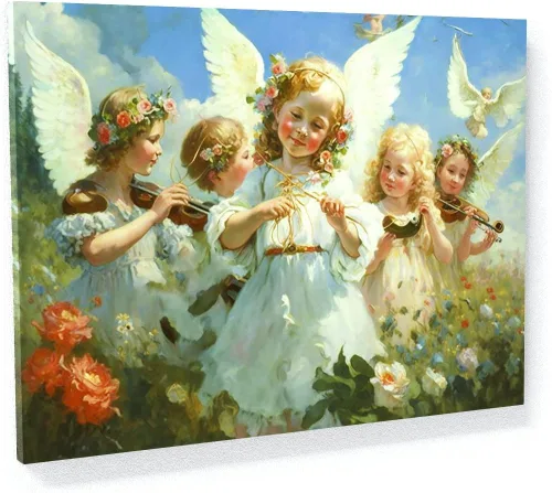 Vista 11 de Sense Canvas Arte de Ángel Ángel 12 Arte en Lienzo - Arte de Pared para Decoración del Hogar Impresión Póster Pintura Pequeño 16x12 / 0.75