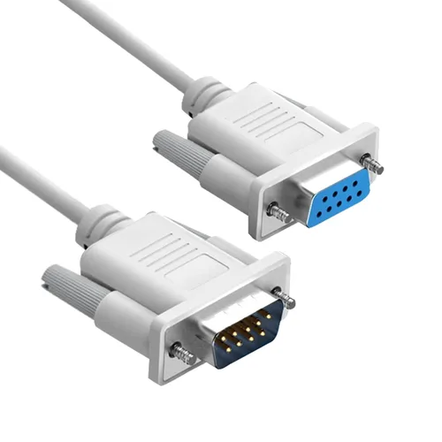 Vista 8 de DB9 RS232 Cable de extensión serie hembra a hembra 9 pin DB9 cable recto a través de 9 pines conector serie gris 3 pies