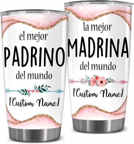 Vista 16 de WHIDOBE Juego de vasos personalizados para padrinos, copa Padrino y Madrina, idea de regalo para padrinos, Quieren Ser Mis Padrinos De Bautizo