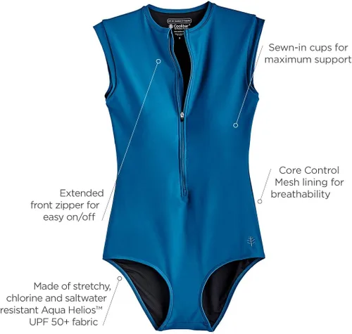 Vista 3 de Coolibar UPF 50+ Escalante - Traje de baño sin mangas para mujer, protección solar