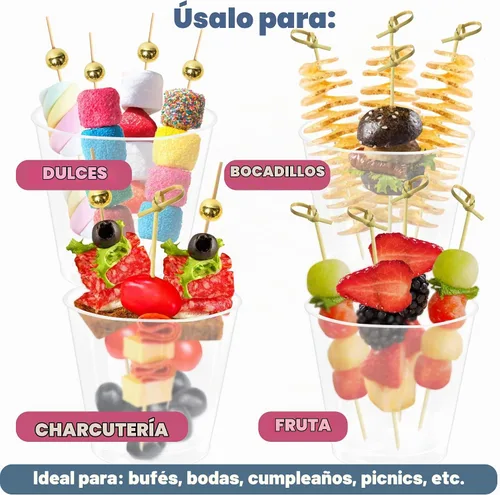 Vista 5 de Paquete de 50 tazas de plástico transparente de 5.7 onzas, 200 selecciones de cóctel (2 tipos), vasos desechables de postre, estilo: redondo
