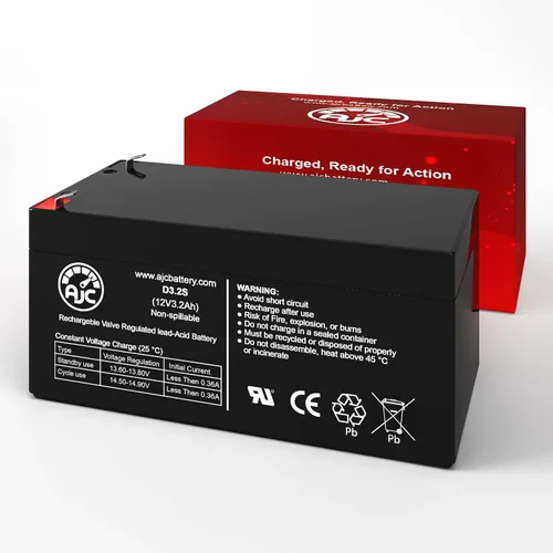 Vista 2 de AJC Batería compatible con ExpertPower EXP1233 12V 3.2Ah Batería de plomo ácido sellada