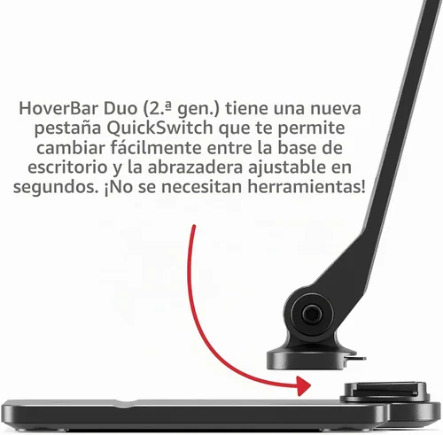 Vista 3 de Twelve South HoverBar Duo Soporte para iPad (2.ª generación) - Soporte ajustable para tablet de escritorio con base pesada y fijación de abrazadera