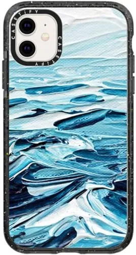 Vista 157 de Funda Impact de CASETiFY para iPhone 11 - Tiempo A Solas de Esther Kim - Negro Claro