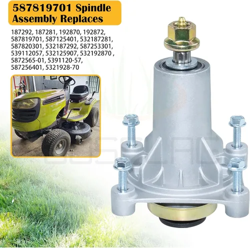 Vista 2 de Paquete de 2 husillos preengrasados 587819701 con polea 195945 que sustituyen a Husqvarna 532187292 532187281 532125907 532192870 532192872 58725333