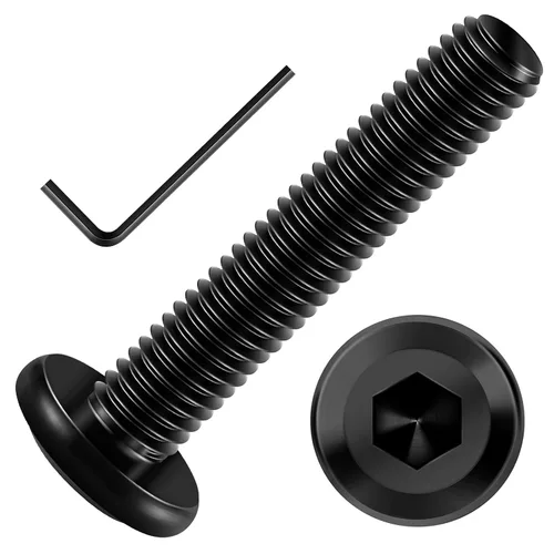 Vista 6 de Mywish M5 x 8mm 20 piezas de tornillos de cabeza plana con rosca hexagonal, pernos de acero inoxidable 304 para muebles con rosca completa, óxido