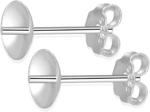 Vista 7 de Adabele SS321-3 - 10 piezas de pendientes de plata esterlina chapada en oro amarillo real, 0.035 in, pin de 0.118 in (0.12 pulgadas), pegamento