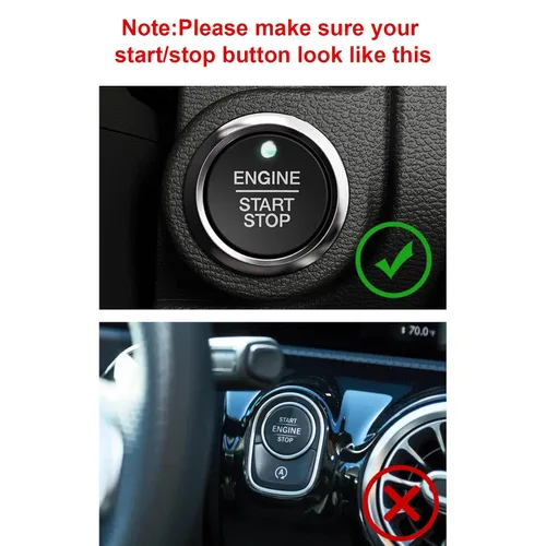 Vista 3 de Xotic Tech - Cubierta de botón de arranque de motor sin llave, de fibra de carbono, color rojo, adhesivo para botón de encendido compatible con Ford
