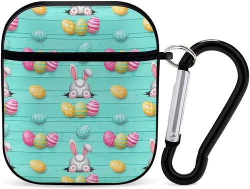 Vista 25 de Funda protectora de silicona compatible con AirPods 2 y 1 (camuflaje militar de camuflaje frío)