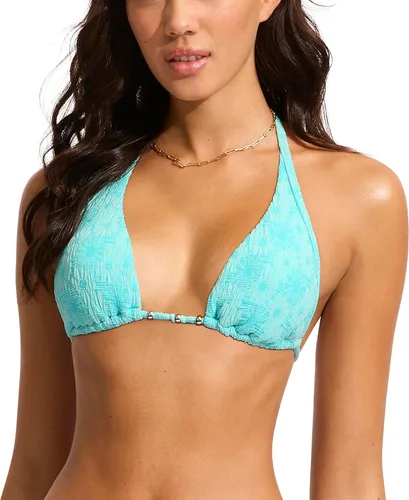 Vista 7 de Seafolly Bañador de bikini triangular para mujer Animal Instinct Aruba Azul
