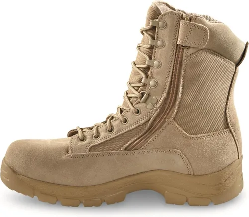Vista 4 de HQ ISSUE Botas tácticas clásicas impermeables de 8 pulgadas con cremallera lateral para hombre