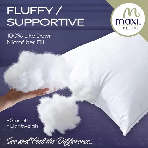 Vista 7 de Almohada de plumón alternativo, Five Star, tela 100% de algodón, un artículo imprescindible., Algodón, Blanco, Estándar