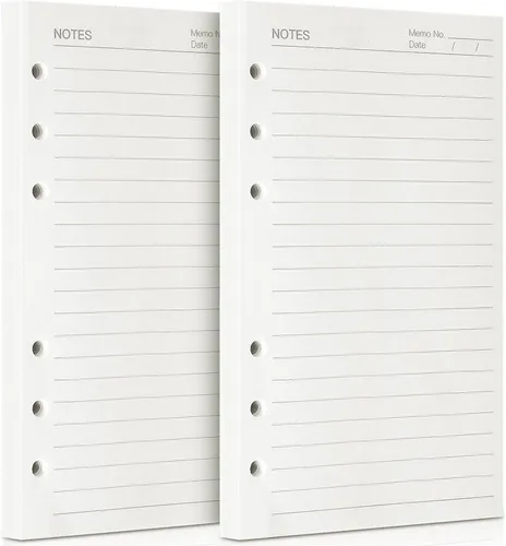 Vista 11 de Papel de recambio A6, 320 páginas A6, hojas sueltas, 6 agujeros, repuestos para cuaderno de 6 anillas rellenables, planificador, diario, pintura