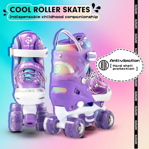 Vista 6 de Roller Skates for Kids Girls, 4 Size Adjustable Women Roller Skates with Light Up Wheels for Children Sports & Indoor Outdoor