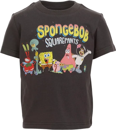 Vista 3 de Nickelodeon Paquete de 3 camisetas gráficas de manga corta con estampado de Bob Esponja, Amarillo, turquesa, rosa
