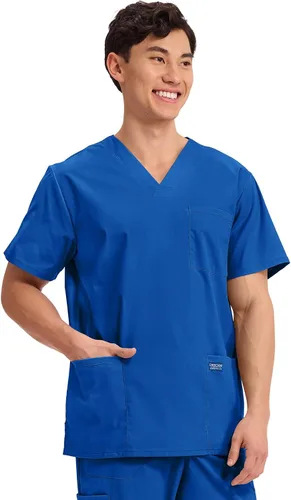 Vista 56 de Cherokee WW Professionals WW695 - Camisa de uniforme sanitario para hombre, con cuello en V