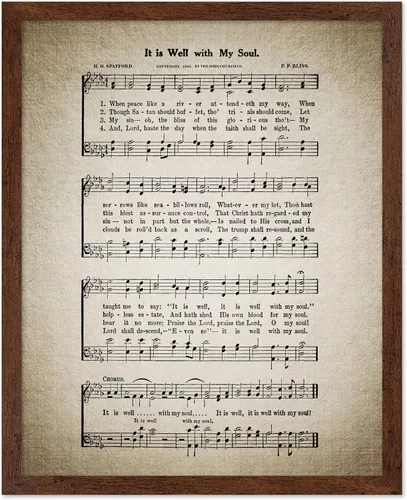 Vista 41 de Poster Master Póster de partitura de música vintage, impresión de himno retro, regalo para músico, amigo, "How Great Thou Art, himno, verso