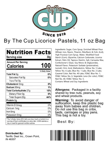 Vista 2 de By The Cup Pasteles de regaliz, bolsa a granel de 11 oz