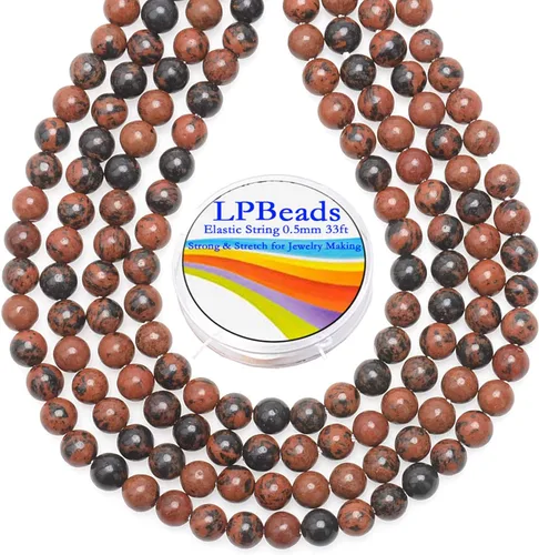 Vista 29 de LPBeads 100 Cuentas de 8mm Cuentas Redondas Naturales de Chakra, Cuentas Sueltas de Piedra Preciosa Redondas para Hacer Joyas con Cordón Elástico