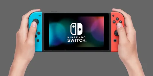 Vista 2 de Nintendo Switch with Neon Blue and Neon Red Joy‑Con