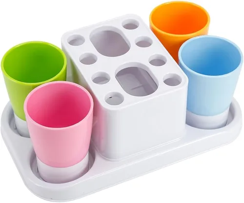 Vista 2 de Eslite Soporte para cepillos de dientes y soporte organizador grande para baño