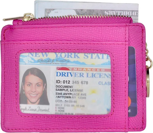 Vista 2 de Monedero delgado con bloqueo RFID, con bolsillo frontal para monedas, tarjetero, para mujer
