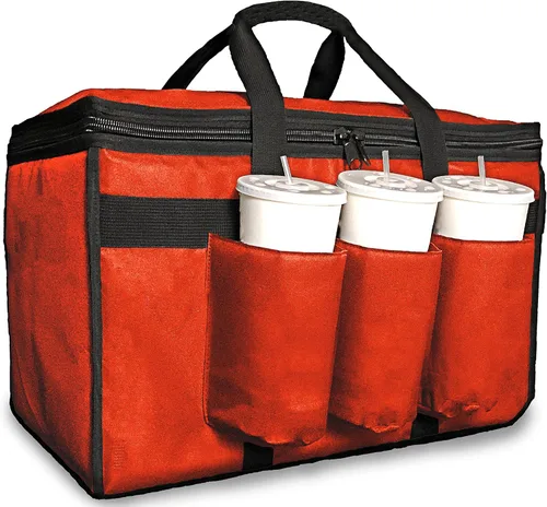 Vista 7 de FRESHIE Bolsa térmica para entrega de alimentos con portavasos/bebidas Premium, para Doordash, Uber Eats, Grubhub, bolsa de pizza, catering