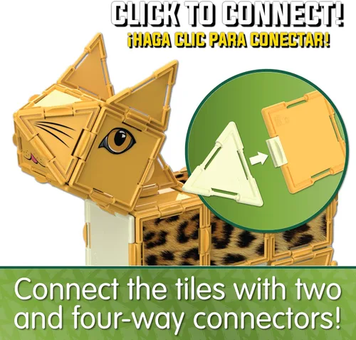 Vista 3 de The Learning Journey Techno Tiles - Jungle Cat Proyecto de construcción con más de 100 piezas de construcción Proyectos STEM para niños de 5 a
