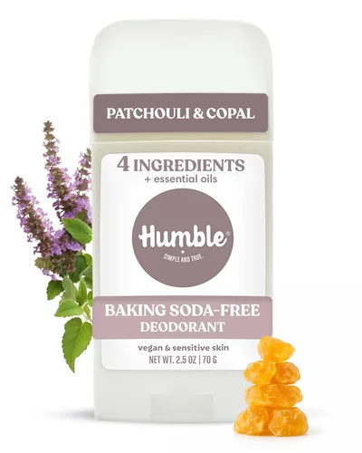 Vista 8 de HUMBLE BRANDS Desodorante sin aluminio, vegano y libre de crueldad, formulado para pieles sensibles, simplemente sin perfume, 2.5 onzas